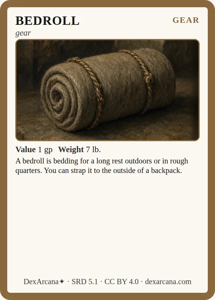 Bedroll front