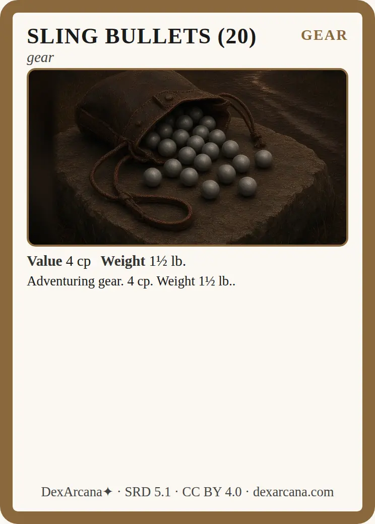 Sling bullets (20) front