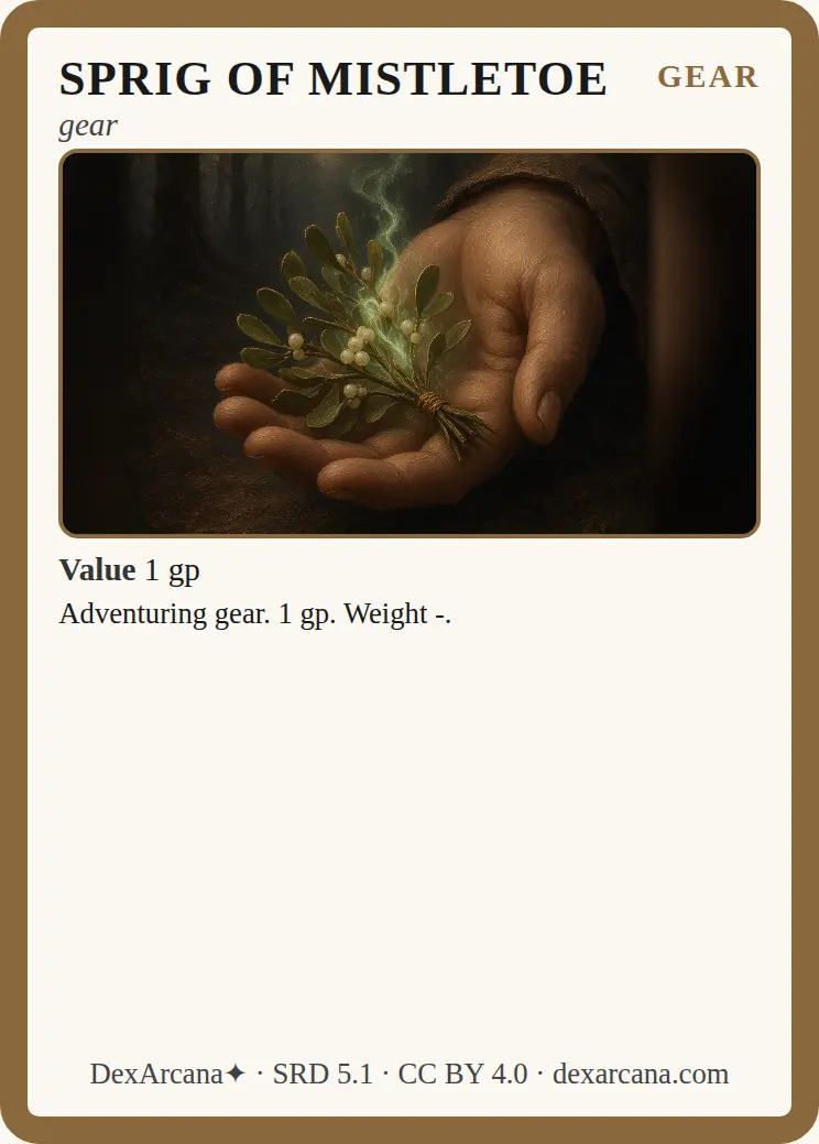 Sprig of mistletoe front
