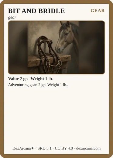 Bit and bridle card