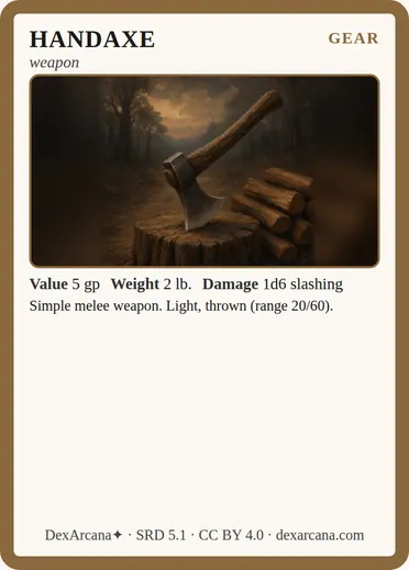 Handaxe card
