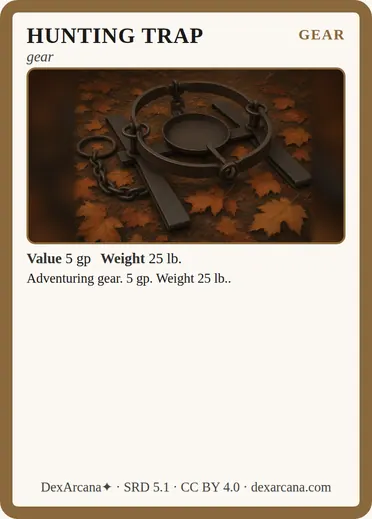 Hunting trap card