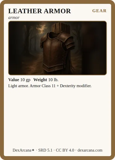 Leather Armor card