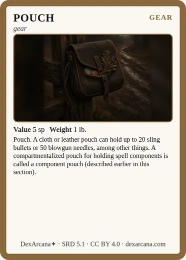 Pouch card