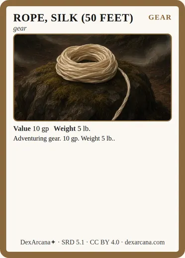 Rope, silk (50 feet) card