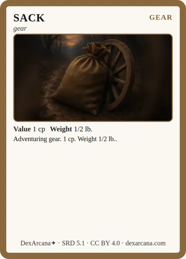 Sack card