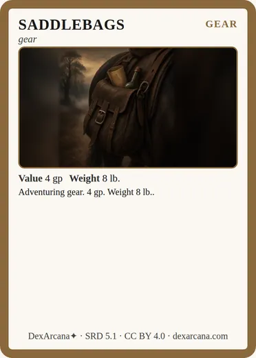 Saddlebags card