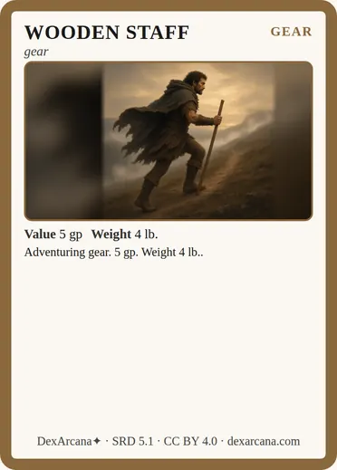 Wooden staff card