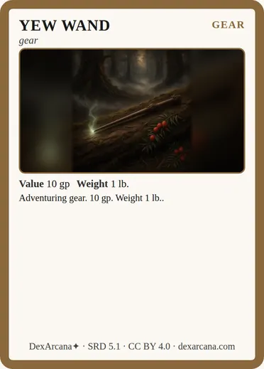 Yew wand card