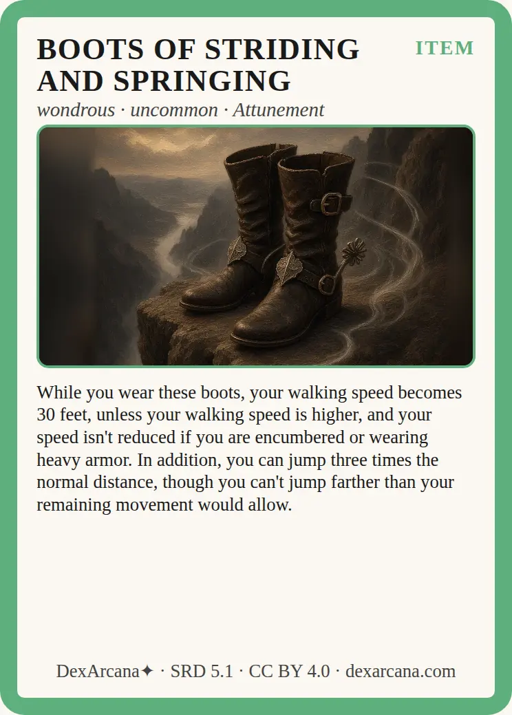 Boots of Striding and Springing front