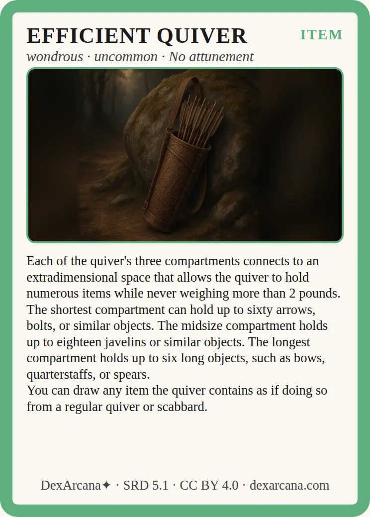 Efficient Quiver front