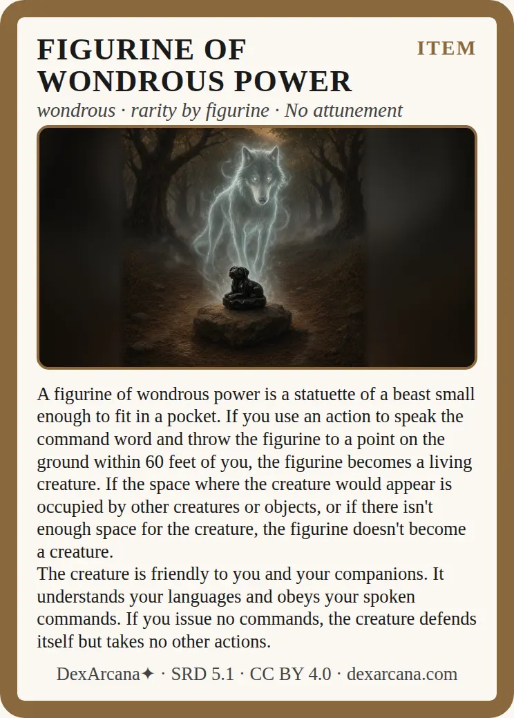 Figurine of Wondrous Power card 1 front