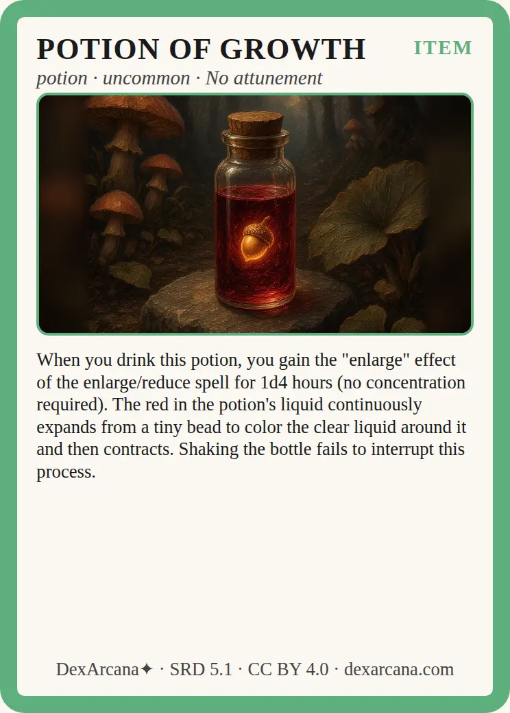 Potion of Growth front