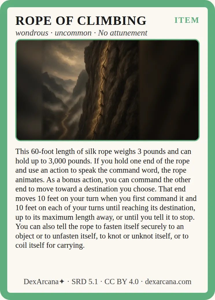 Rope of Climbing front