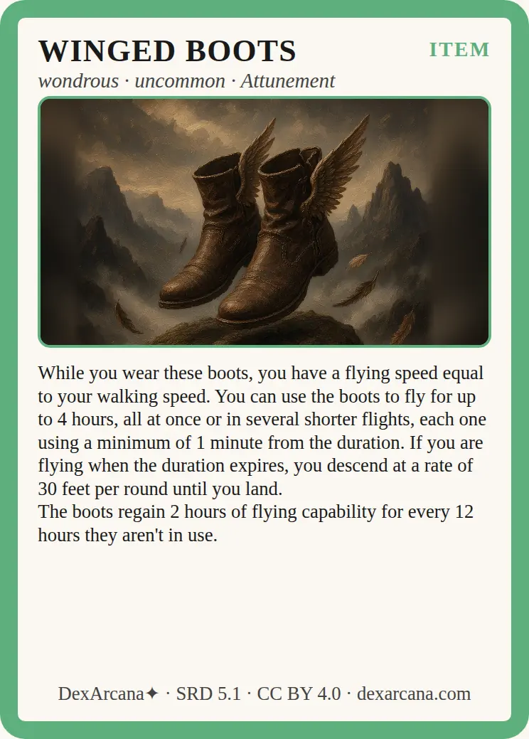 Winged Boots front