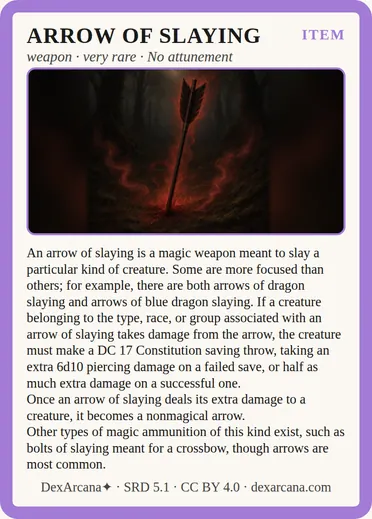 Arrow of Slaying card