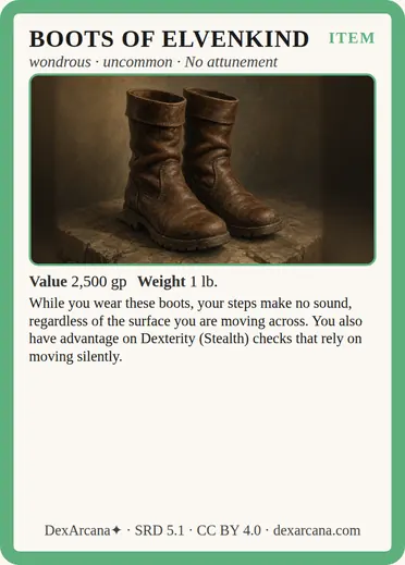 Boots of Elvenkind card