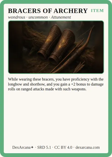Bracers of Archery card