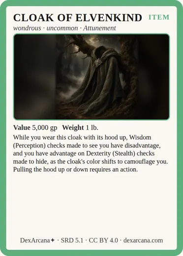 Cloak of Elvenkind card