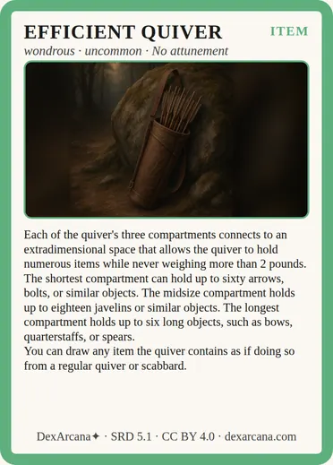 Efficient Quiver card