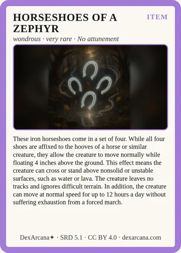 Horseshoes of a Zephyr card