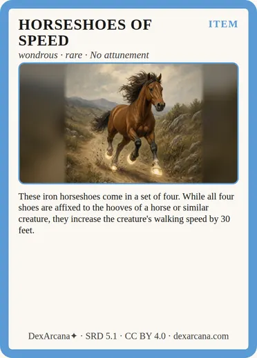Horseshoes of Speed card
