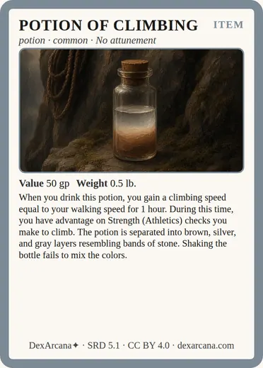 Potion of Climbing card