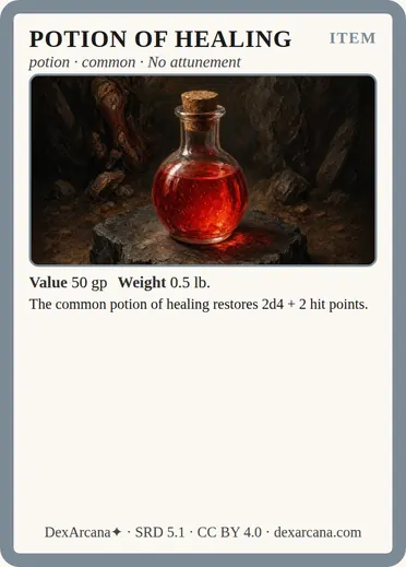 Potion of Healing card