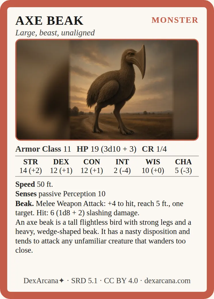 Axe Beak front