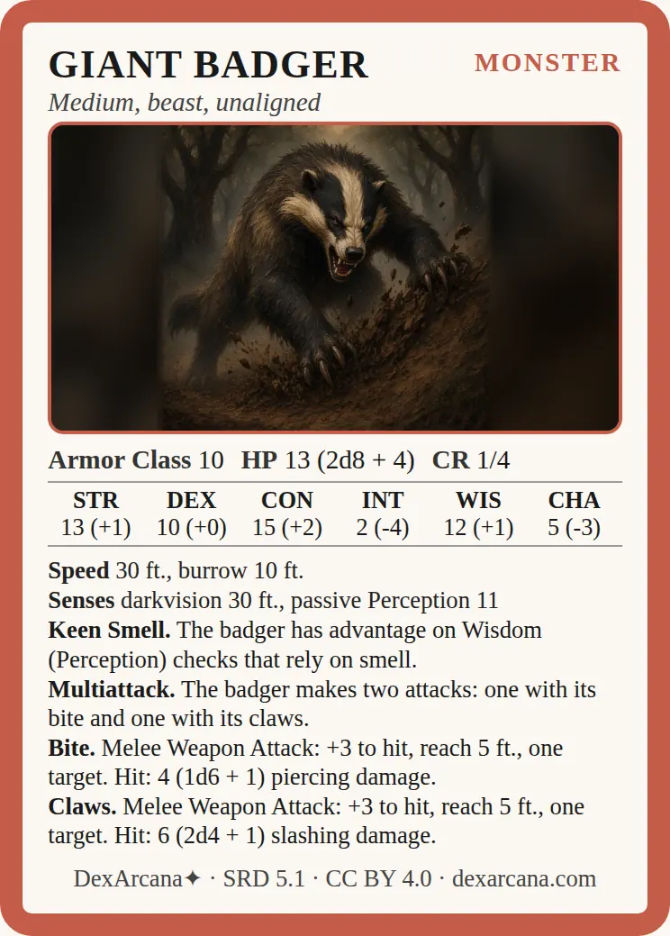 Giant Badger front