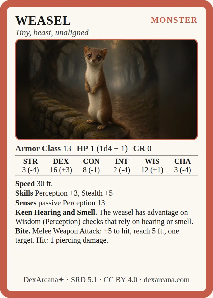 Weasel front