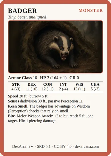 Badger card