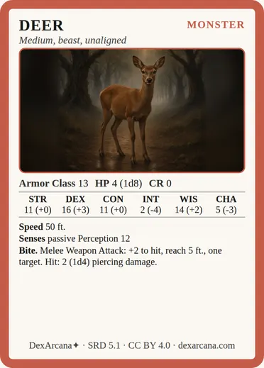 Deer card