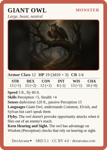 Giant Owl card