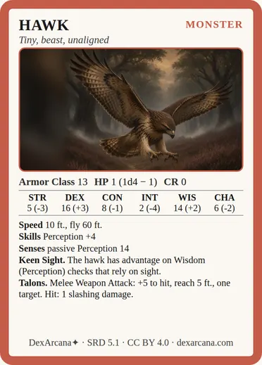 Hawk card