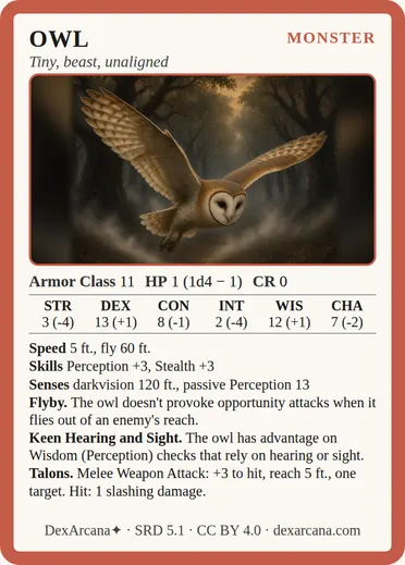 Owl card