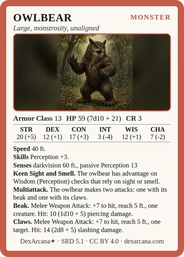 Owlbear card