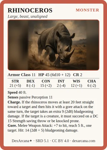 Rhinoceros card