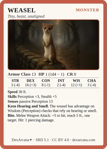 Weasel card