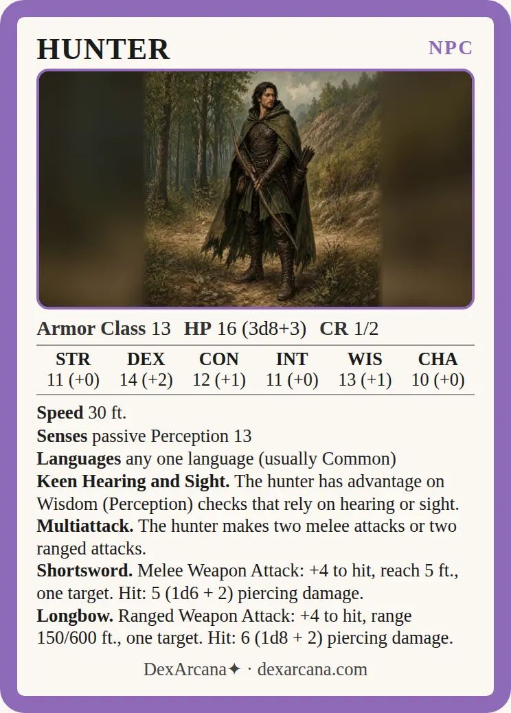 Hunter front