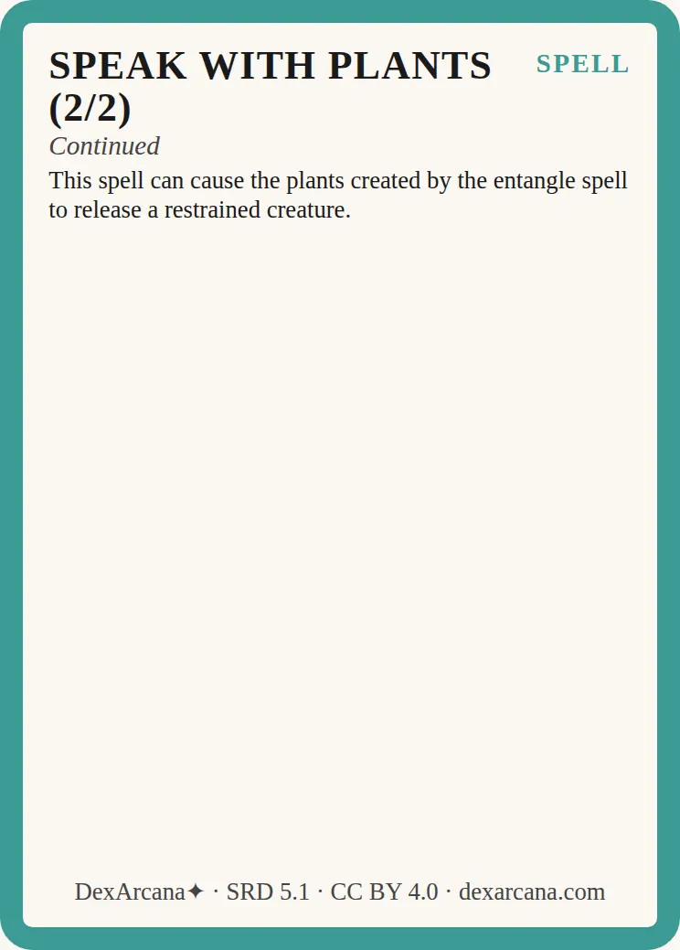 Speak with Plants card 2 front