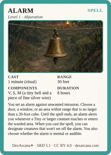 Alarm card