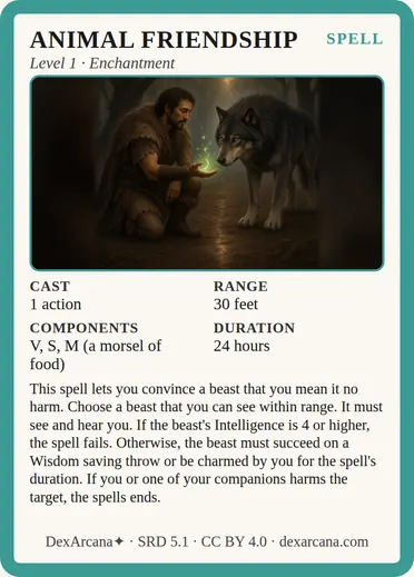 Animal Friendship card