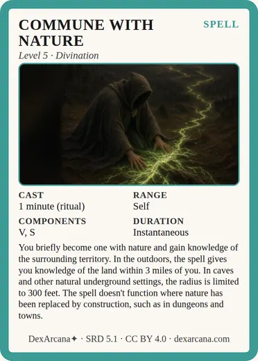 Commune with Nature card