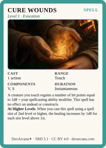 Cure Wounds card