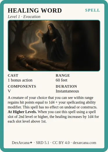 Healing Word card