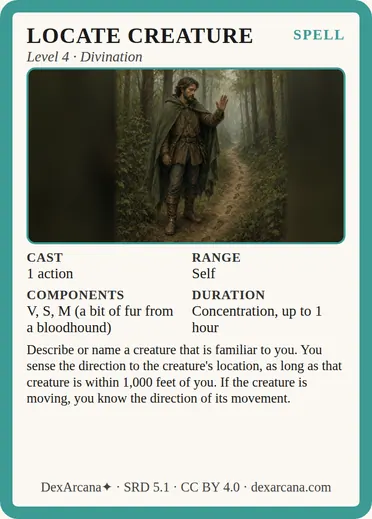 Locate Creature card