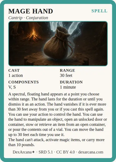 Mage Hand card