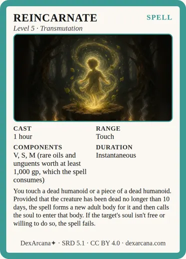 Reincarnate card