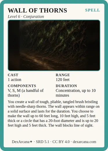 Wall of Thorns card
